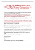 NR566 / NR 566 Final Exam (Latest 2024 / 2025): Advanced Pharmacology for Care of the Family - Chamberlain