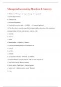 Managerial Accounting Question & Answers 1. Which of the following is not a major advantage of a corporation? a. Separate legal existence. b. Continuous life. c. Government regulations. d. Transferable ownership rights. - ANSWER: c. Government regulations