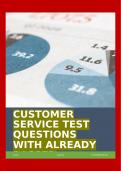 CUSTOMER SERVICE TEST QUESTIONS WITH ALREADY PASSED SOLUTIONS!!