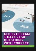 GEB 3213 EXAM 1 HAYES FSU QUESTIONS WITH CORRECT ANSWERS!!