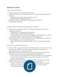 LT16 Molecular Evolution