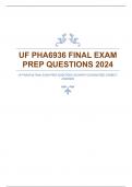 UF PHA6936 FINAL EXAM PREP QUESTIONS 2024WITH GUARANTEED CORRECT ANSWERS