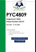PYC4809 Assignment 2 (QUALITY ANSWERS) 2024