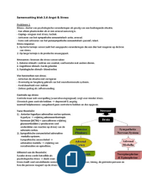 Samenvatting blok 2.6 angst & stress 