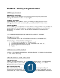 samenvatting Management accounting en management control