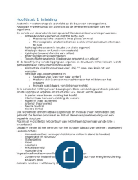 Samenvatting anatomie en fysiologie van de mens H1-5