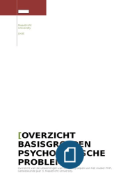 Uitwerkingen basisgroepen cluster Psychomedische problemen (PMP), geneeskunde jaar 3, maastricht university