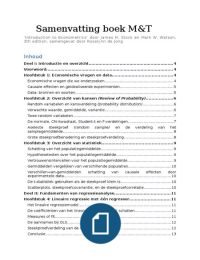 Samenvatting van boek M&T 'Introduction to Econometrics'