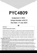  PYC4809 Assignment 2 (ANSWERS) 2024 - DISTINCTION GUARANTEED.
