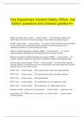  Fire Department Incident Safety Officer, 3rd Edition questions and answers graded A+.
