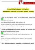 Assisted Living Medication Training Exam Study Guide (2024 / 2025) Questions and Answers (Verified Answers)