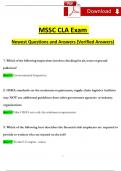 MSSC CLA TEST (2024 / 2025) Expected Questions and Answers  (Verified Answers)