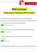 MSSC CLA TEST Expected Questions and Answers (2024 / 2025) (Verified Answers)
