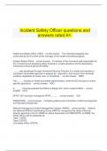   Incident Safety Officer questions and answers rated A+.