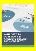 WGU D427 PA QUESTIONS & ANSWERS SOLVED 100% CORRECT!!