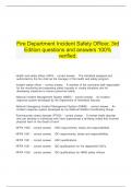  Fire Department Incident Safety Officer, 3rd Edition questions and answers 100% verified.