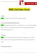 MSSC CLA TEST TERMS (2024 / 2025) Complete Terms in the Exams (Verified by Expert)
