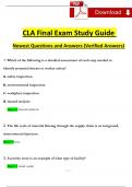 Certified Logistics Associate (CLA) Final Exam Study Guide (2024 / 2025) Expected Questions and Answers (Verified Answers) 