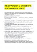 HESI Version 2 questions and answers latest.