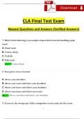 Certified Logistics Associate (CLA) Final Exam (2024 / 2025) Expected Questions and Answers (Verified Answers) 