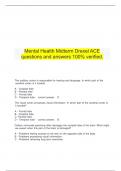  Mental Health Midterm Drexel ACE questions and answers 100% verified.