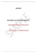 PLC2602-24-S1 ASSIGNMENT 1  DEPARTMENT OF POLITICS  DUE DATE: 11 MARCH 2024