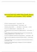    NYS ESTHETICS WRITTEN EXAM (Study) questions and answers 100% verified.