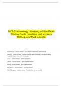   NYS Cosmetology Licensing Written Exam Review Guide questions and answers 100% guaranteed success.