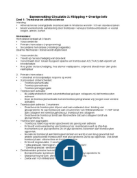 Samenvatting Circulatie II Klöpping en overig besproken colleges 