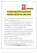TX-Brokerage (SAE) Exam Practice Questions and Answers (100% Pass)