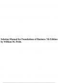 Solution Manual For Foundations of Business 7th Edition By William M. Pride || ISBN 978-0357717943||All Chapters (1-47) | Latest Version 2024 A+