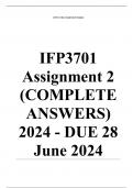 Exam (elaborations) IFP3701 Assignment 2 (COMPLETE ANSWERS) 2024 - DUE 28 June 2024 •	Course •	Inclusive education in Foundation Phase (IFP3701) •	Institution •	University Of South Africa (Unisa) •	Book Inclusive Education IFP3701 Assignment 2 (COMPLETE A