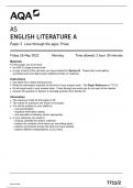 2023 AQA AS ENGLISH LITERATURE A PAPER 2 QUESTION PAPER AND MARK SCHEME 77112 BUNDLE