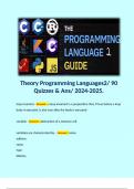 Theory Programming Languages2/ 90 Quizzes & Ans/ 2024-2025. 