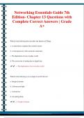 Networking Essentials Guide 7th  Edition- Chapter 13 Questions with  Complete Correct Answers | Grade  A+