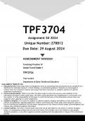 TPF3704 Assignment 50 (ANSWERS) 2024 - DISTINCTION GUARANTEED