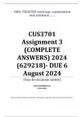 Exam (elaborations) CUS3701 Assignment 3 (COMPLETE ANSWERS) 2024 (629218)- DUE 6 August 2024 •	Course •	Curriculum Studies - CUS3701 (CUS3701) •	Institution •	University Of South Africa (Unisa) •	Book •	Curriculum Studies CUS3701 Assignment 3 (COMPLETE AN