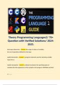 Theory Programming Languages2/ 70+ Question with Verified Solutions/ 2024-2025.