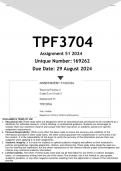 TPF3704 Assignment 51 (ANSWERS) 2025 - DISTINCTION GUARANTEED