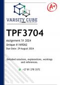 TPF3704 Assignment 51 (DETAILED ANSWERS) 2024 - DISTINCTION GUARANTEED