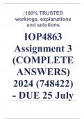 Exam (elaborations) IOP4863 Assignment 3 (COMPLETE ANSWERS) 2024 (748422) - DUE 25 July 2024 •	Course •	Personnel and Career Psychology - IOP4863 (IOP4863) •	Institution •	University Of South Africa (Unisa) •	Book •	Personnel Psychology IOP4863 Assignment