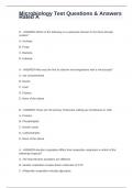 Microbiology Test Questions & Answers Rated A