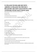 ULTRASOUND BOARD REVIEW - ARDMS ULTRASOUND PHYSICS REGISTRY REVIEW QUESTIONS AND ANSWERS WITH SOLUTIONS 2024