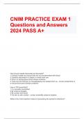 CNIM PRACTICE EXAM 1 Questions and Answers 2024