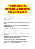 TCDHA DENTAL MATERIALS MIDTERM EXAM 2024-2025