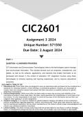  CIC2601 Assignment 3 (ANSWERS) 2024 - DISTINCTION GUARANTEED