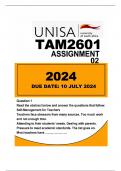 TAM2601 ASSIGNMENT 02....DUE DATE: 10 JULY 2024