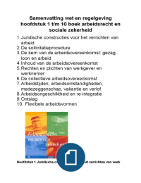 Boek Arbeidsrecht en sociale zekerheid - Samenvatting Hoofdstuk 1, 2, 3, 4, 5, 6, 7, 8, 9, en 10 