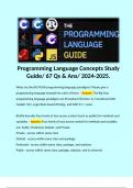 Programming Language Concepts Study Guide/ 67 Qs & Ans/ 2024-2025