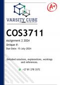 COS3711 Assignment 2 (DETAILED ANSWERS) 2024 - DISTINCTION GUARANTEED